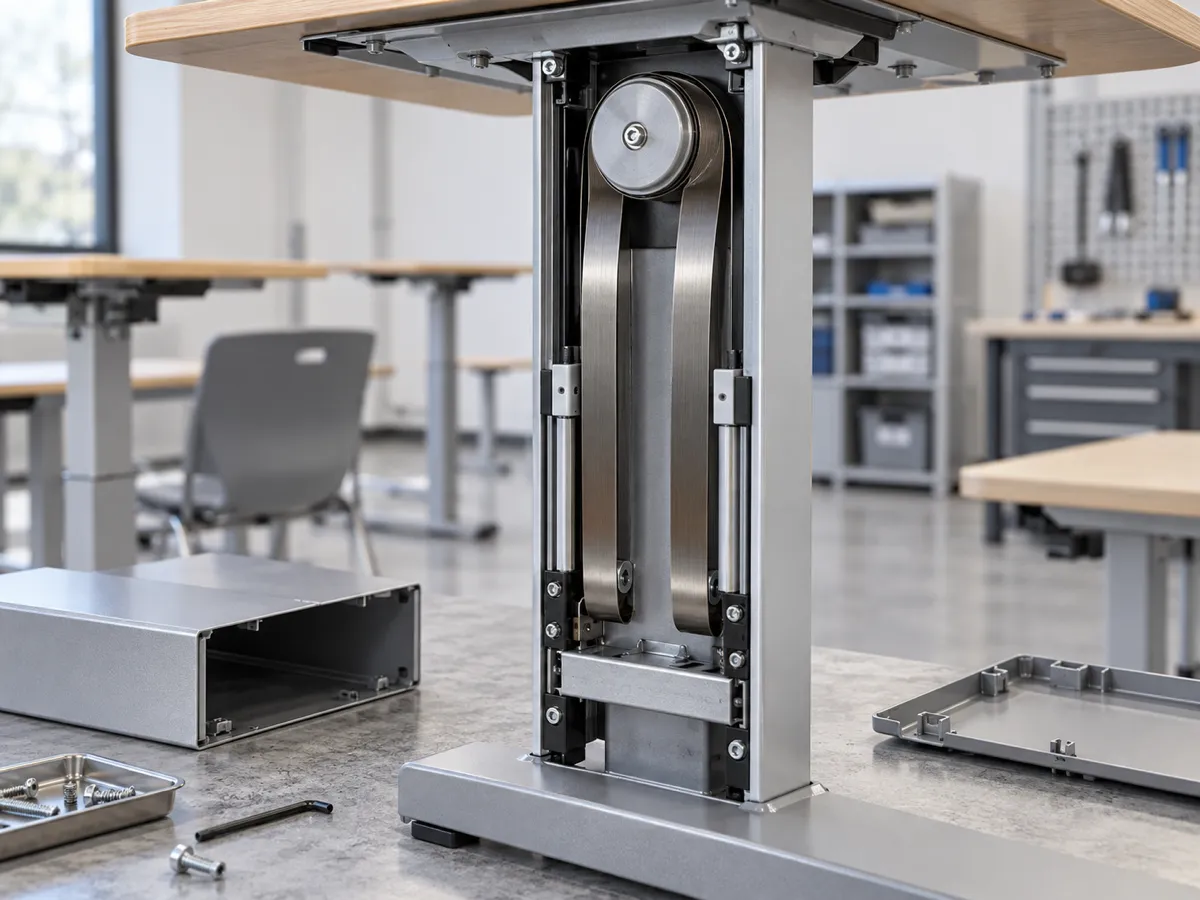Constant Force Spring mechanism for height-adjustable school desk