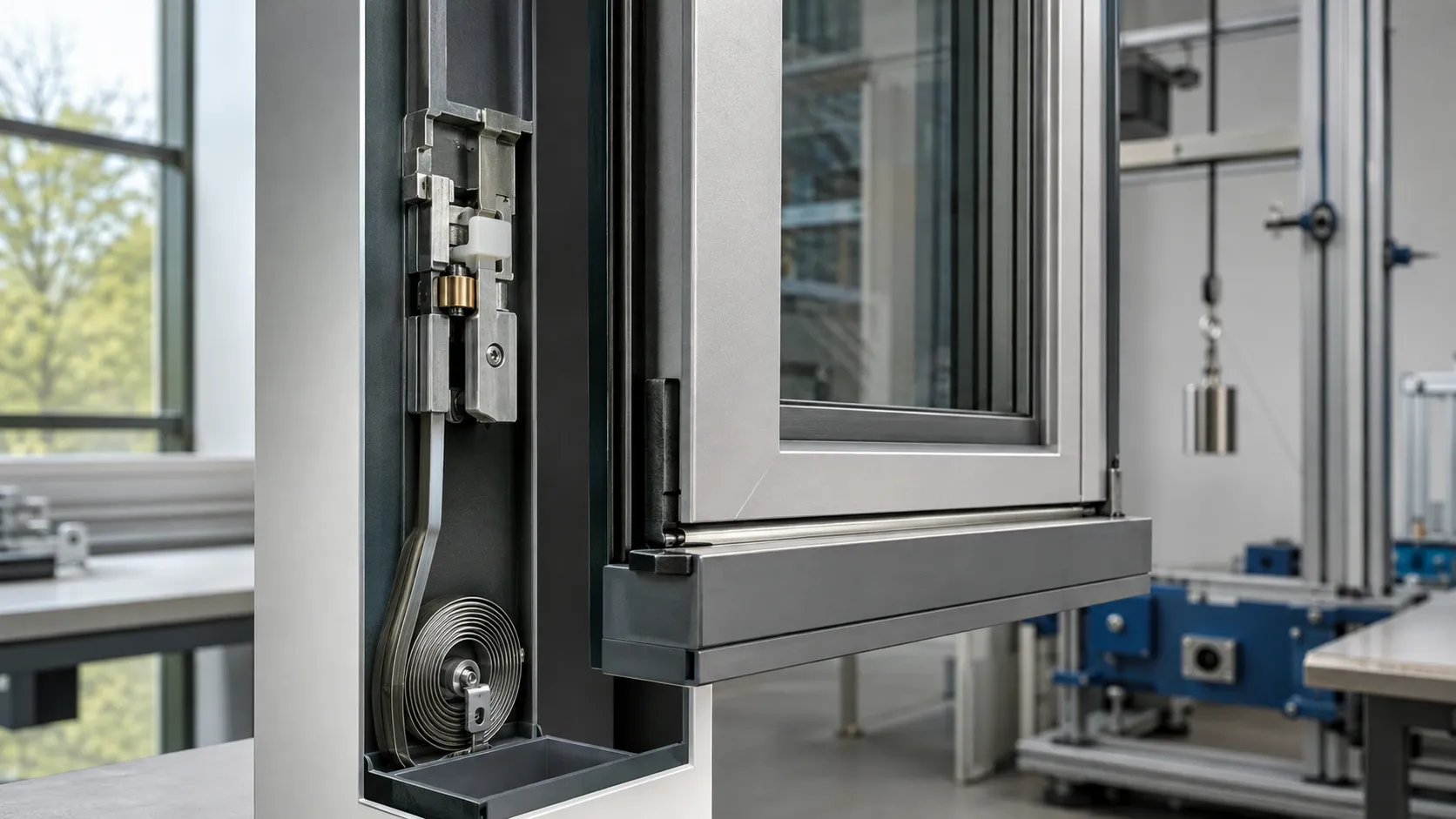Constant force spring counterbalance installed in a window sash side jamb