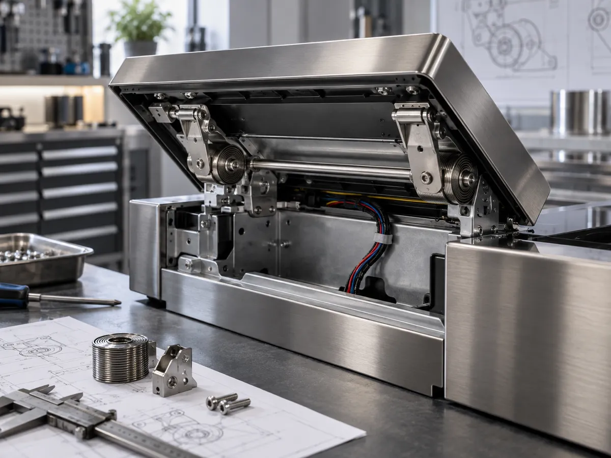 Constant Torque Spring mechanism for tilting kitchen control panel