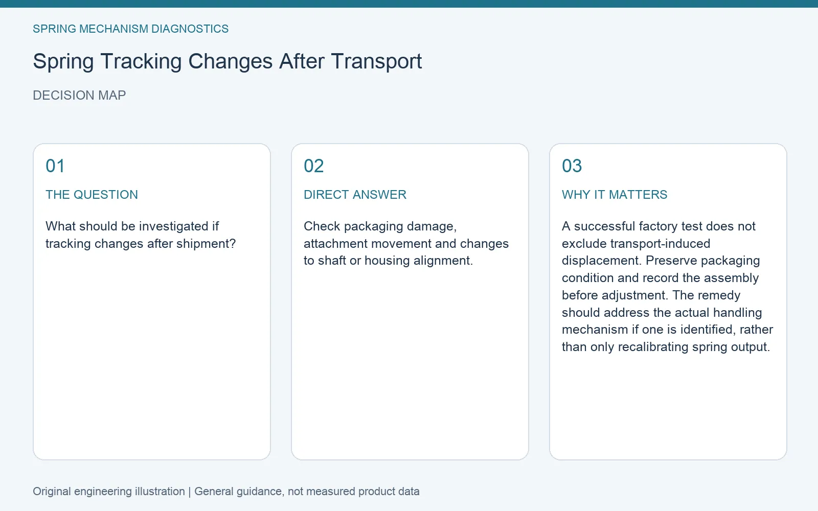 Decision map for spring tracking transport change: question, direct answer and engineering considerations