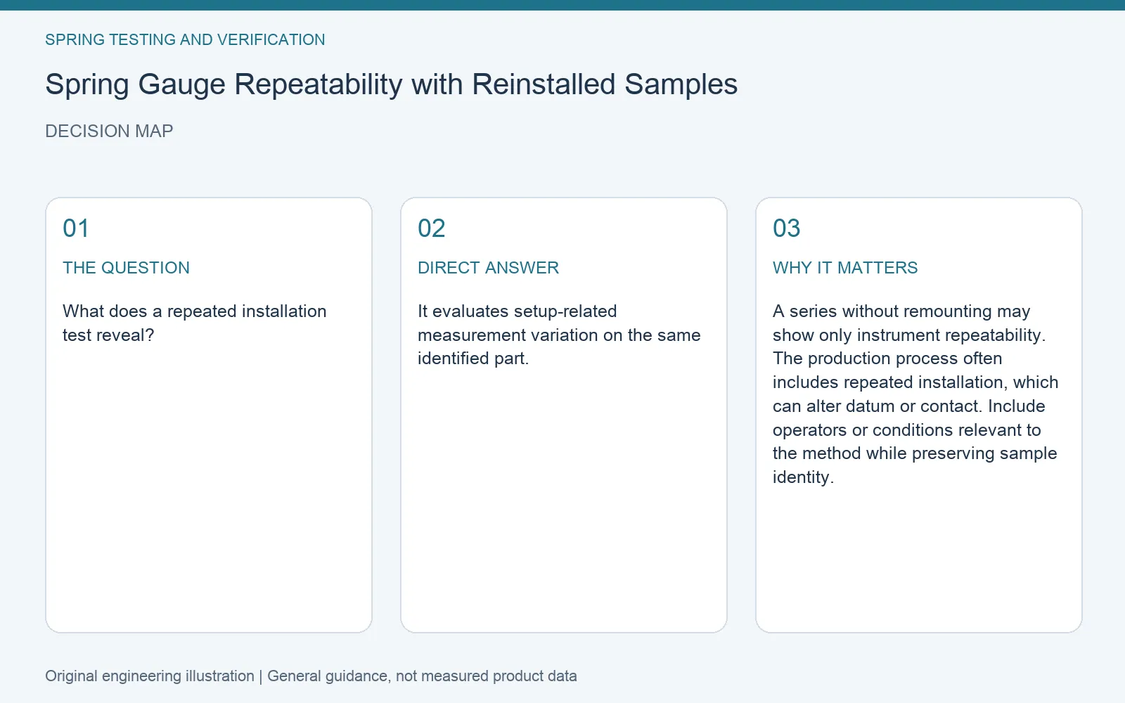 Decision map for spring gauge repeatability reinstallation: question, direct answer and engineering considerations